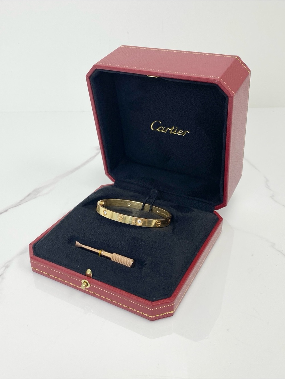 Cartier Love Bracelet, Classic Model, 4 Diamonds